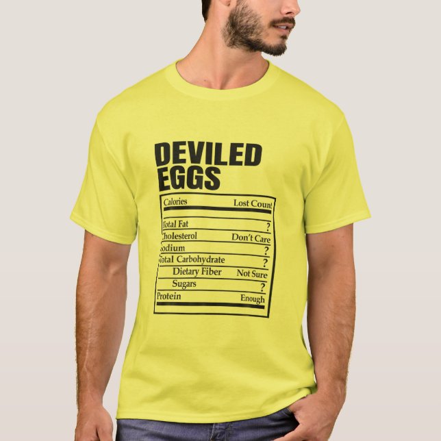 Deviled Eggs Nutrition Fact Label Egg Thanksgiving T-Shirt (Front)