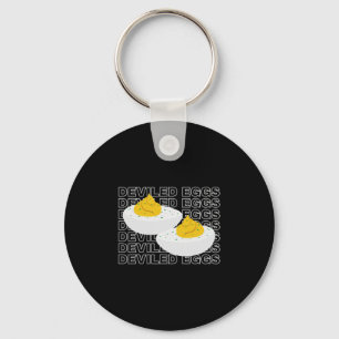 Deviled Eggs Retro Dinner Humor Food Lover Thanksg Key Ring