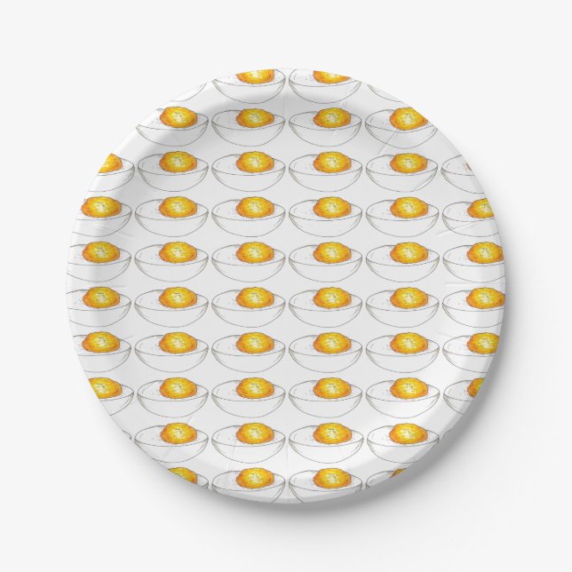 Deviled Eggs Summer Picnic Cookout Food Paper Plate (Front)