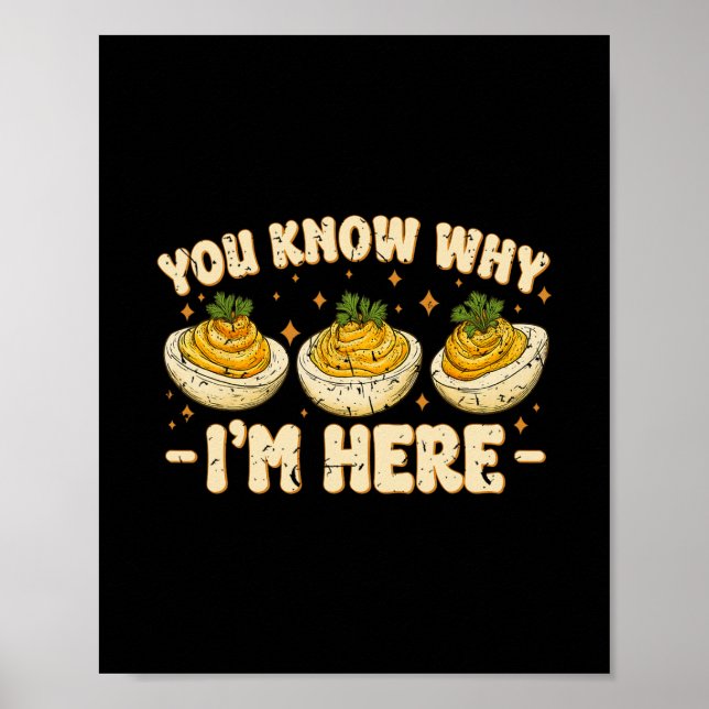 Deviled Eggs You Know Why Im Here Thanksgiving Wom Poster (Front)
