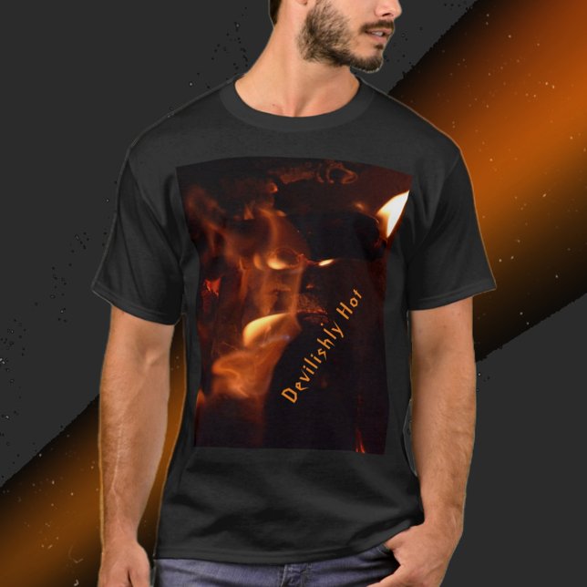 Devilish Burning Flames Photographic Customisable T-Shirt (Creator Uploaded)