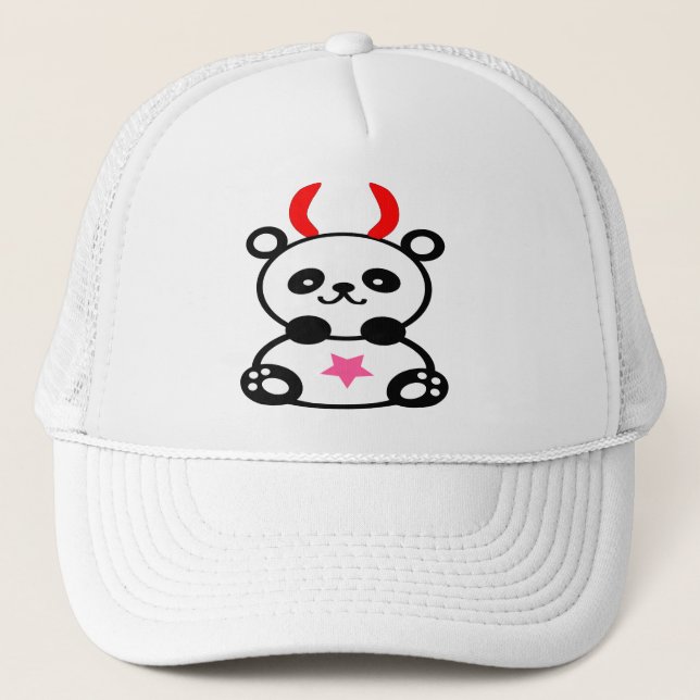 ♫♥Devilish Cute Baby-Panda Trucker Hat♥♪ Hat (Front)