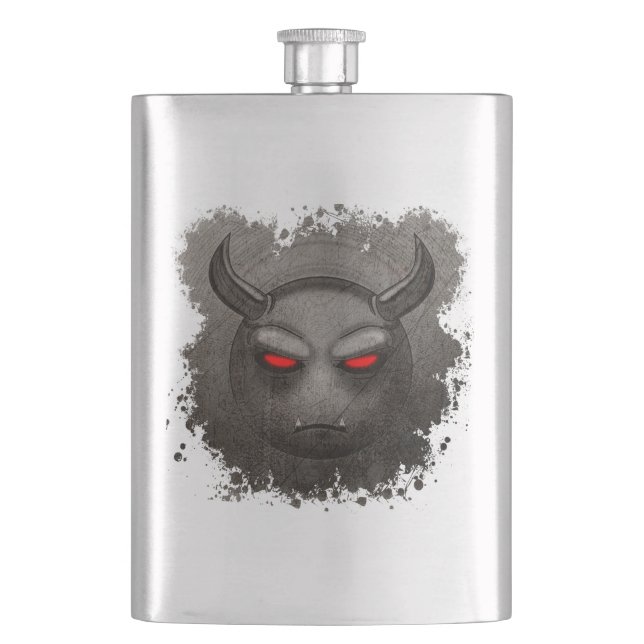 Devilmoji Vintage Blade Hip Flask (Front)