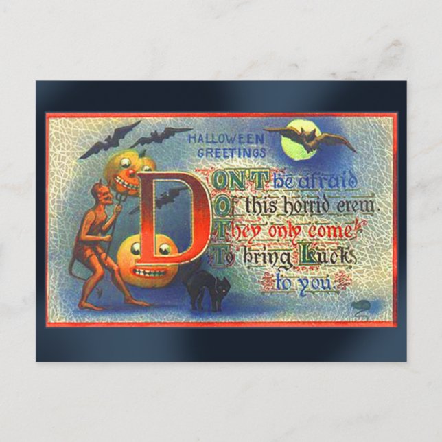 Devils and Bats Halloween Card (Front)