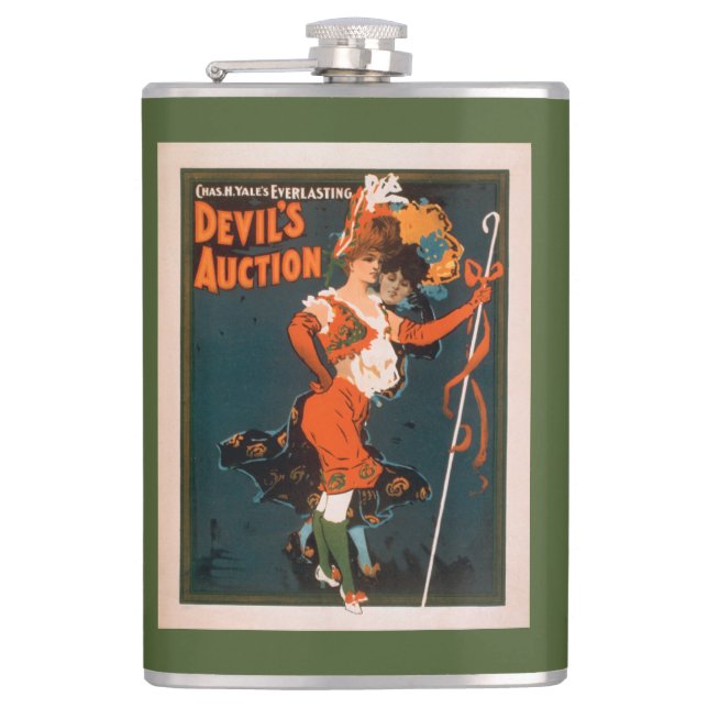 Devil's Auction Woman in Costume Theatre 2 Hip Flask (Front)