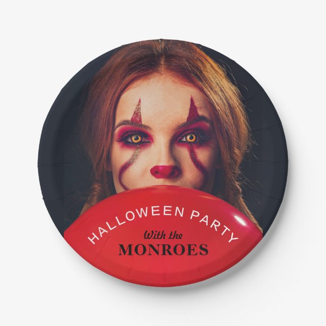 Devil's Balloon, Halloween Party Paper Plate (Front)