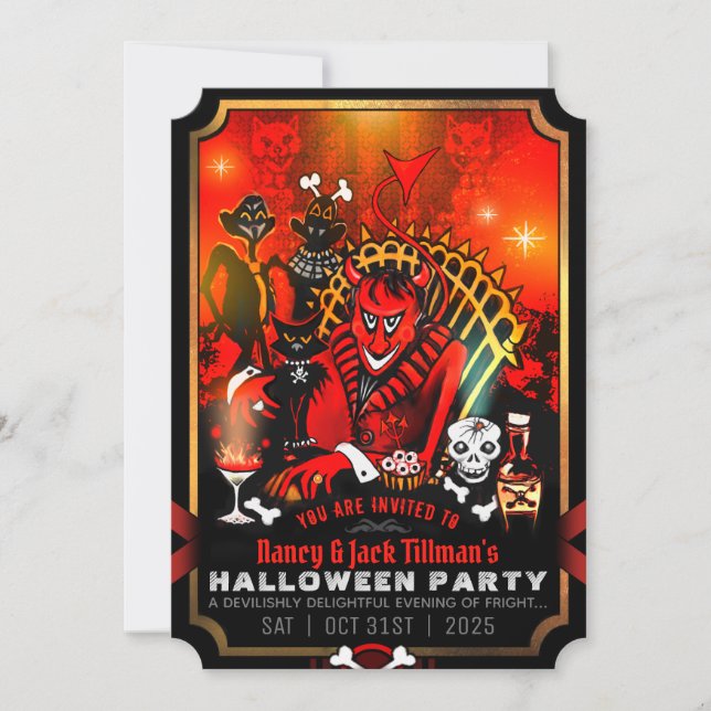 Devil's Delight Halloween Party  Invitation (Front)