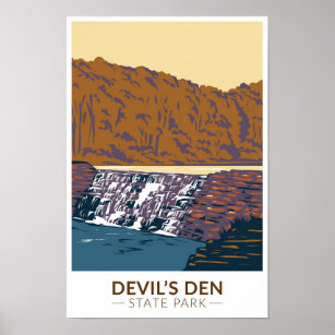 Devils Den State Park Arkansas Vintage  Poster