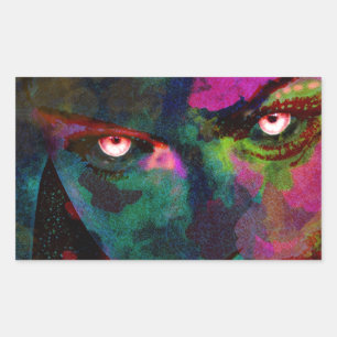 devils eyes rectangular sticker