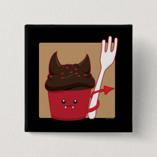 Devils Food Cupcake 15 Cm Square Badge