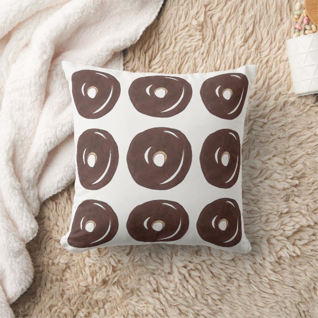 Devil's Food Dark Chocolate Cake Doughnut Doughnut Cushion (Blanket)