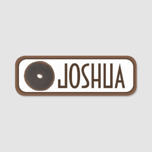 Devil's Food Dark Chocolate Cake Doughnut Doughnut Name Tag