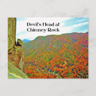 Devil's Head Rock Formation over Chimney Rock Postcard