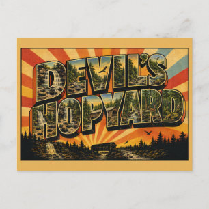 Devil's Hopyard Connecticut Waterfall Forest Art Postcard