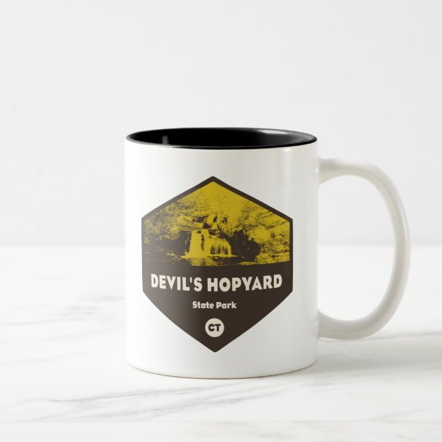 Devil's Hopyard State Park, Connecticut Two-Tone Coffee Mug (Right)