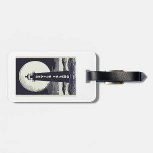 Devils Island Lighthouse Wisconsin Moon Luggage Tag