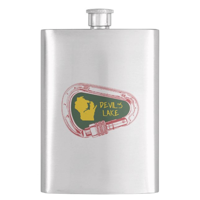Devil's Lake Climbing Carabiner Hip Flask (Front)