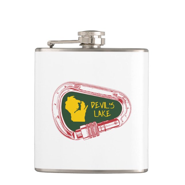 Devil's Lake Climbing Carabiner Hip Flask (Front)