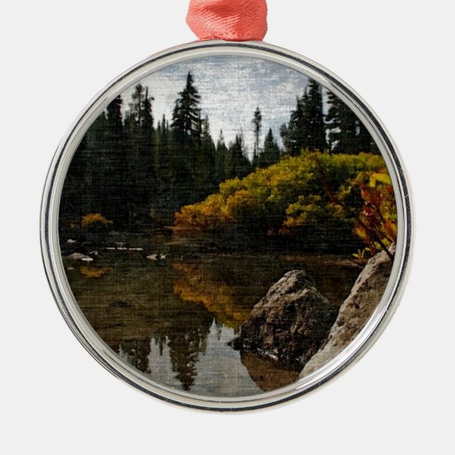 Devils Lake, Oregon Art Metal Tree Decoration (Front)