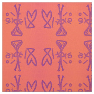 Devils Lake Pictograph in Orange Fabric
