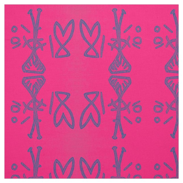 Devils Lake Pictograph Red Fabric (Swatch)