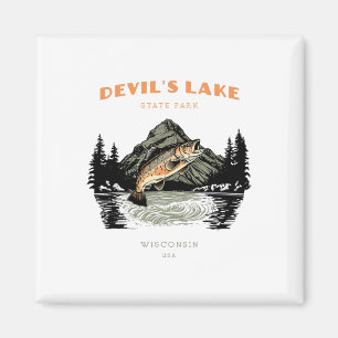 Devil's Lake State Park Wisconsin Retro Vintage Fi Magnet