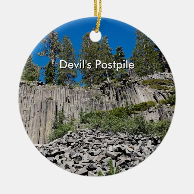 Devil's Postpile Ceramic Tree Decoration (Front)