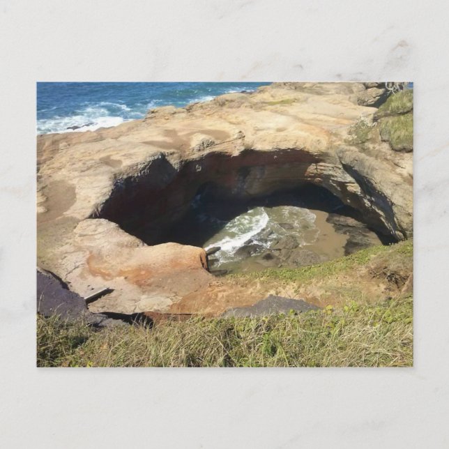 Devil's Punchbowl, Oregon Coast Postcard (Front)