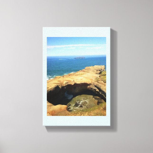 Devil's Punchbowl & Otter Rock, Oregon Canvas Print (Front)