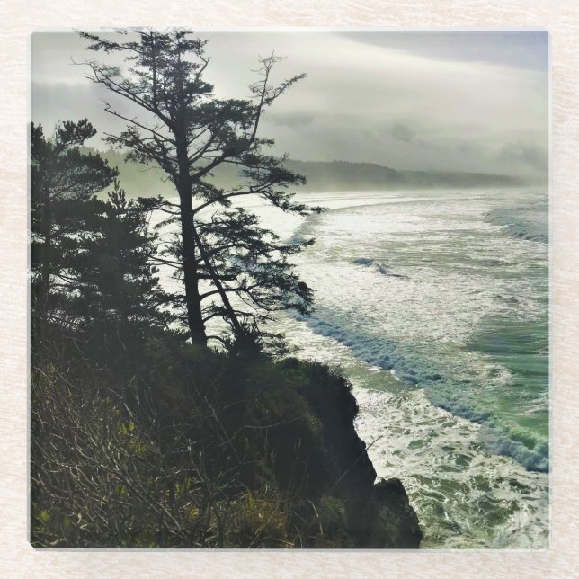 Devil's Punchbowl State Park, Newport, Oregon Glass Coaster (Front)