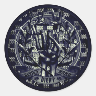 Devil's right hand classic round sticker