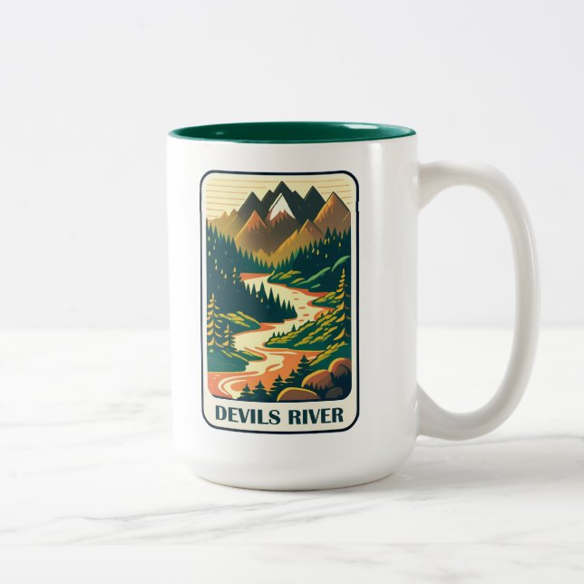 Devils River Texas Colours Two-Tone Coffee Mug (Right)