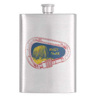 Devil's Tower Climbing Carabiner Hip Flask