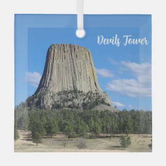 Devils Tower Glass Tree Decoration
