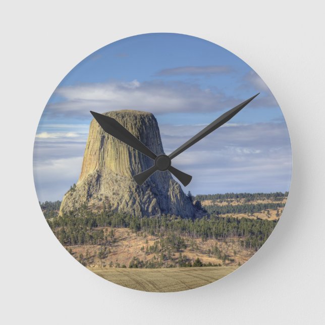 Devils Tower National Monument Round Clock (Front)
