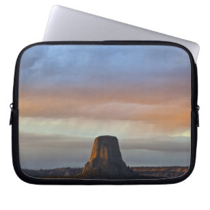 Devils Tower National Monument, Storm at Sunset Laptop Sleeve