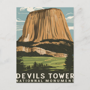 Devils Tower National Monument Travel Postcard