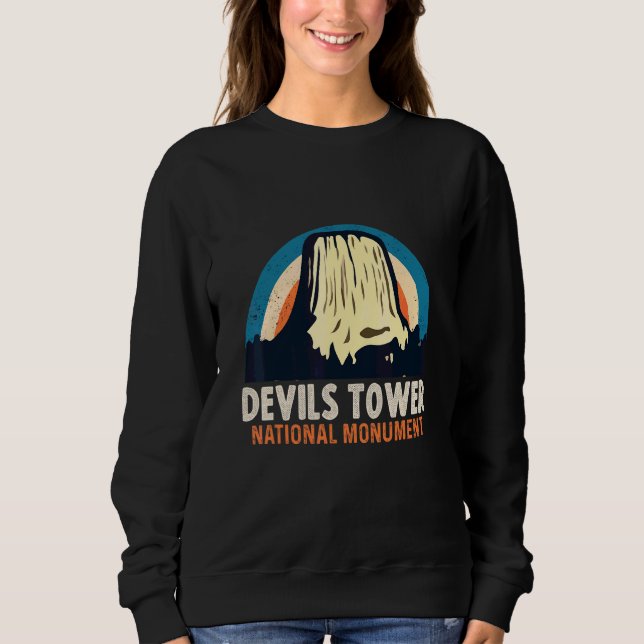 Devils Tower National Monument Wyoming Nature Hiki Sweatshirt (Front)