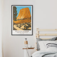 Devils Tower National Monument Wyoming Vintage