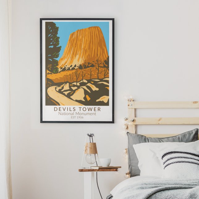Devils Tower National Monument Wyoming Vintage Poster (Creator Uploaded)