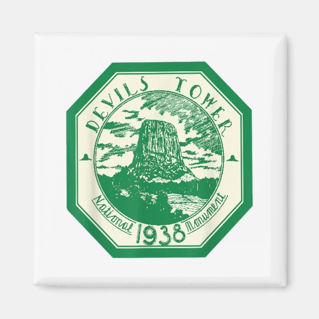 DEVILS TOWER National Park T Shirt Hiking Tee Wand Magnet (Front)