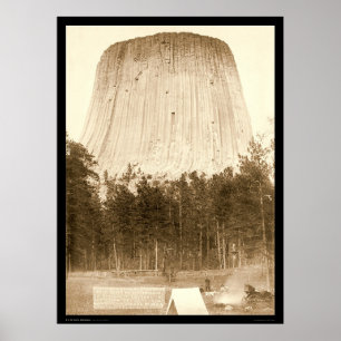 Devil's Tower with Tent in Front WY 1887 Poster