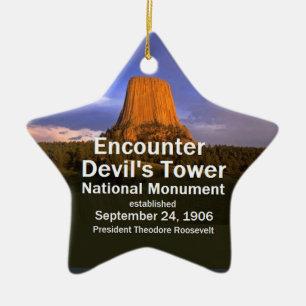 Devil's Tower Wyoming Ceramic Tree Decoration