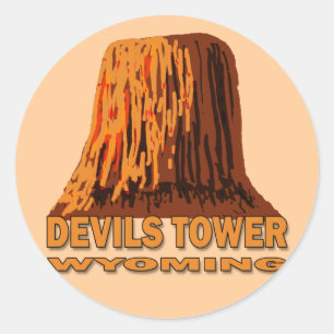 DEVILS TOWER WYOMING CLASSIC ROUND STICKER