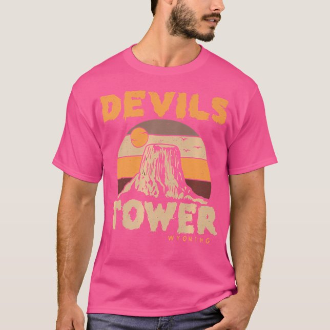 Devil'S Tower Wyoming Hiking Camping Mountains T-Shirt (Front)