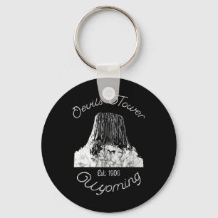 Devils Tower Wyoming National Monument Retro Vinta Key Ring