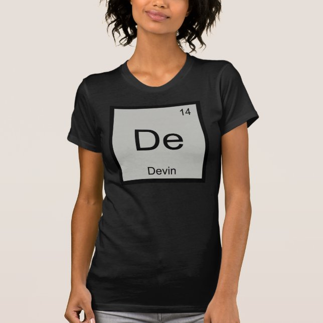 Devin Name Chemistry Element Periodic Table T-Shirt (Front)