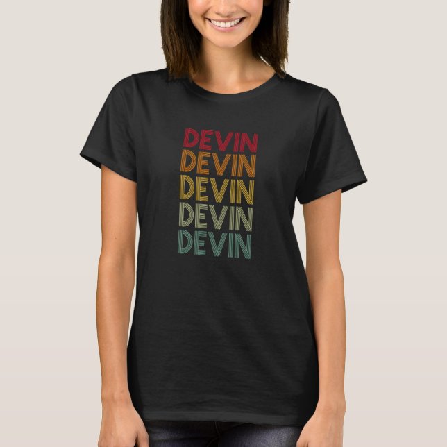 Devin Retro Name Humour Nickname T-Shirt (Front)