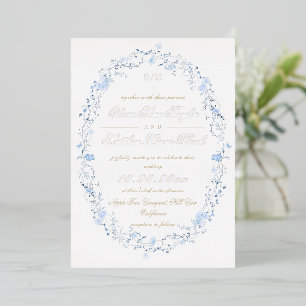 Devine Elegant Gold Foil Modern Floral Wedding 