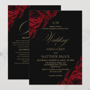 Devine Elegant Rose⎮All in One Wedding Invitation